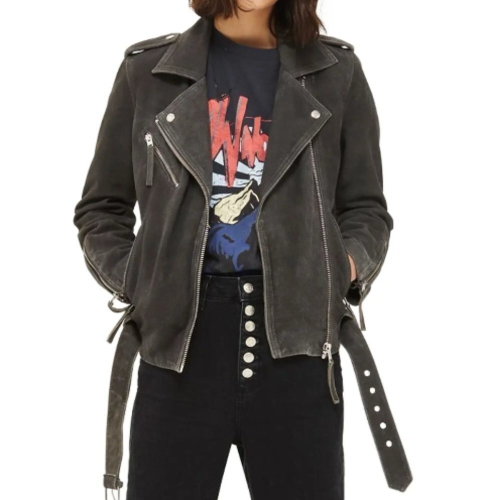 Top shop Leather Suede Moto Jacket